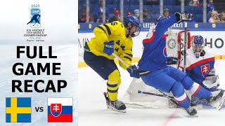 SWEDEN vs SLOVAKIA Highlights | 2024 IIHF U18 World Championship