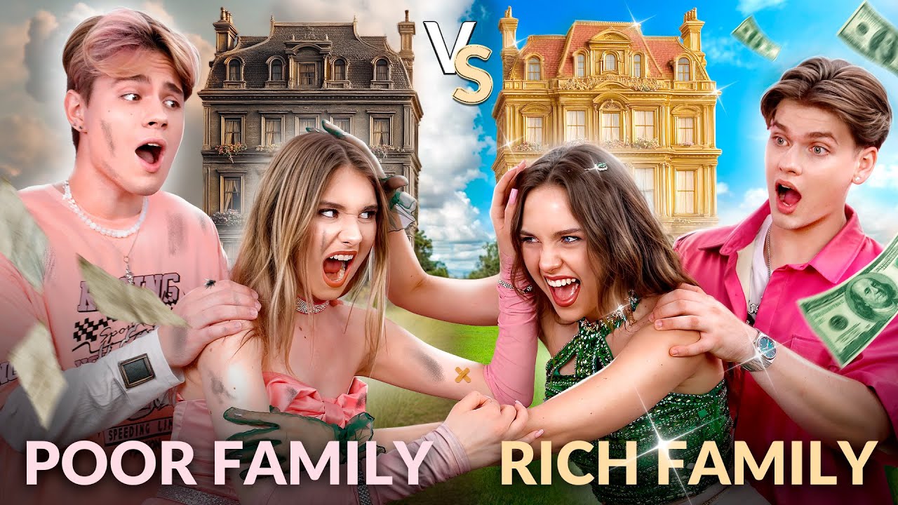 Una famiglia ricca e una povera diventano vicini di casa! Brava ragazza vs ragazzaccia!