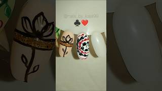 Easy Nails Design Tutorial For Beginners 🌸🖤#shorts #ytshorts #viral