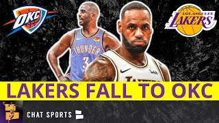 Lebron james and anthony davis of the los angeles lakers took on chris
paul, shai gilgeous-alexander oklahoma city thunder wednesday night.
lost their second game in ...