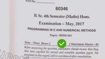 2017 Mdu BSc Maths Hons 4th Sem Programming In C & Numerical Mathods Question Paper