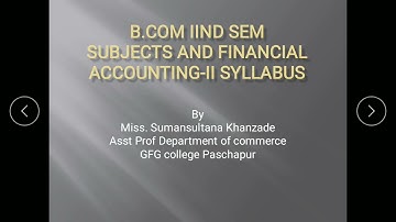 Bcom2nd sem FA . subjects and FA syllabus.
