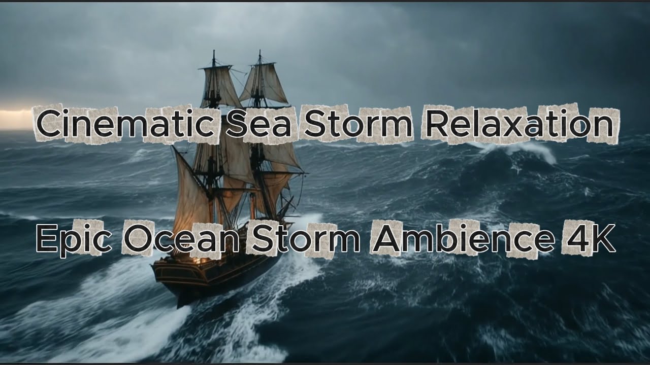 Epic Storm at Sea – Old Ship in Ocean Waves with Thunder & Rain Sounds ...