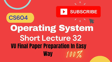 cs604 short lecture 32 in urdu|cs604 operating system| vu cs604 final paper preparation| TS Learning