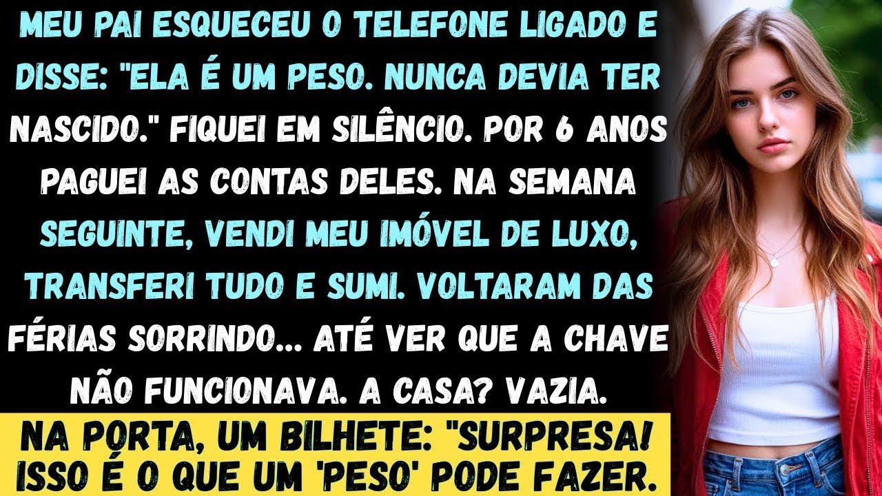 Meu pai esqueceu de desligar a ligação sem querer. Ele disse: 'Ela é um peso. Uma decepção. Ela dev.