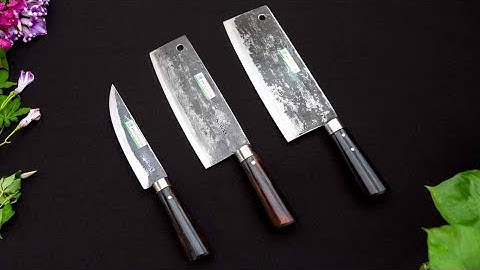 DAO PHÚC SEN, Bộ 3 Dao Chặt, Thái , Lọc Cán Mun Đen  Cực Sắc_ Hàng Chuẩn Của HTX Dao  Phúc Sen