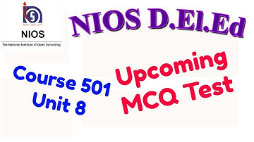 411. Upcoming MCQ Test, Course 501, Unit 8