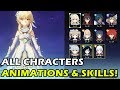 [Genshin Impact] All 11 Characters Idle Animations, Skills, & Gameplay! (PC)