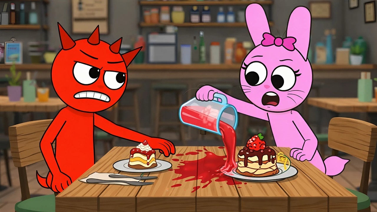 Pinki Raddy Pinki and Raddy: The Tension Before the Sweet Meal! 🍽️🍬 | Fun Sprunki ...