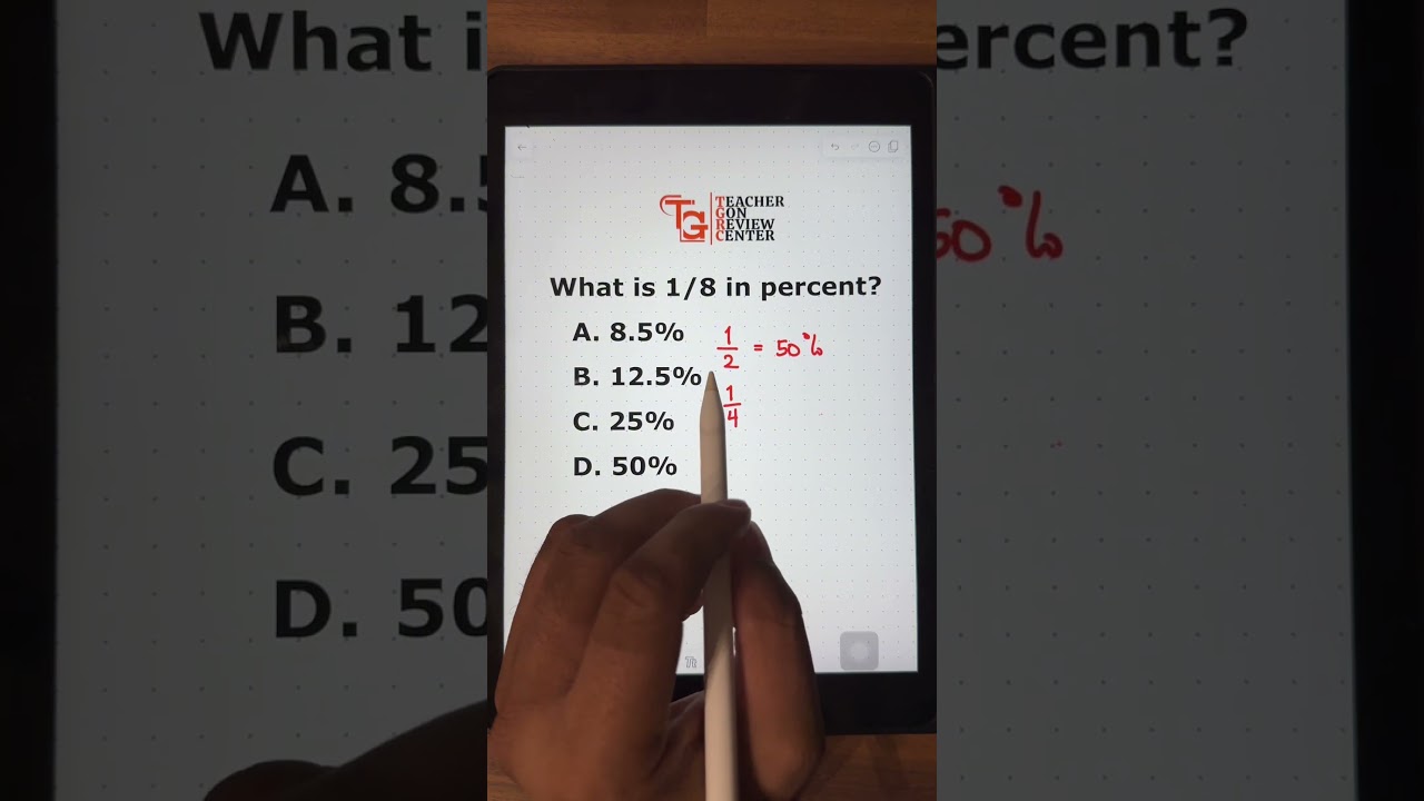 Can you do this in 20 seconds? What is 1/8 in percent? #teachergon #percentage #fractiontopercent