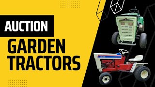 Garden tractors at auction.  Dynamite collection.