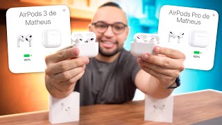 AIRPODS 3 vs AIRPODS PRO | qual é MELHOR pra você? COMPARATIVO!