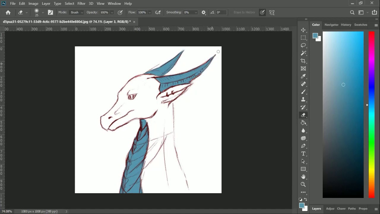 Redrawing My First Digital Painting - YouTube
