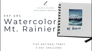 Nationalparks in Miniatur-Aquarell: Mount Rainier | Malen der Wildnis – Aquarell-Herausforderung ... screenshot 5