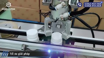 Dây chuyền cấp nắp + đóng nắp servo tự động