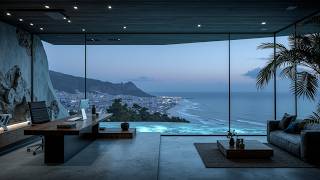Deep Focus Music For Productivity & Flow State - Concentration Music In Luxury Coastal Workspace
