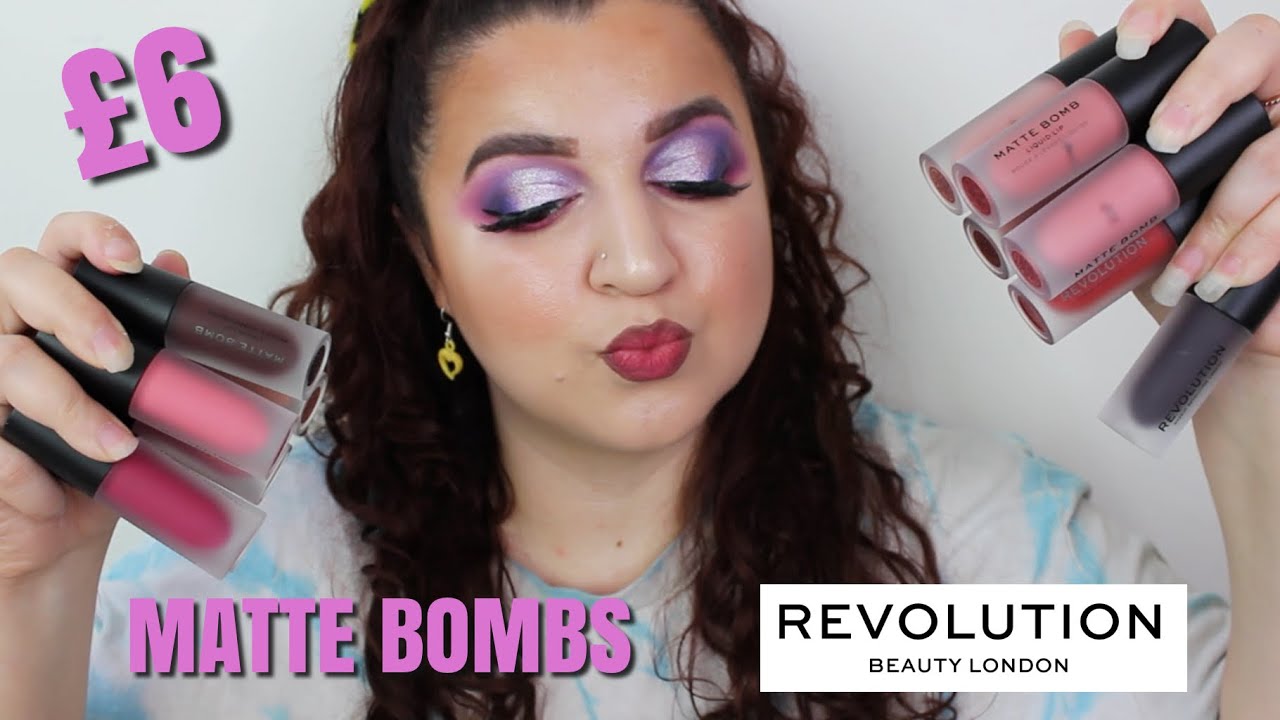 SWATCHING ALL 12 REVOLUTIONS MATTE BOMBS ON MY LIPS | LIZZIE DEMETRIOU