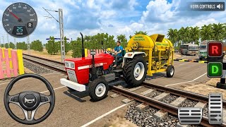 Swaraj Thresher Railway Track Crossing 🚜😱 | BUSSID Tractor Gameplay