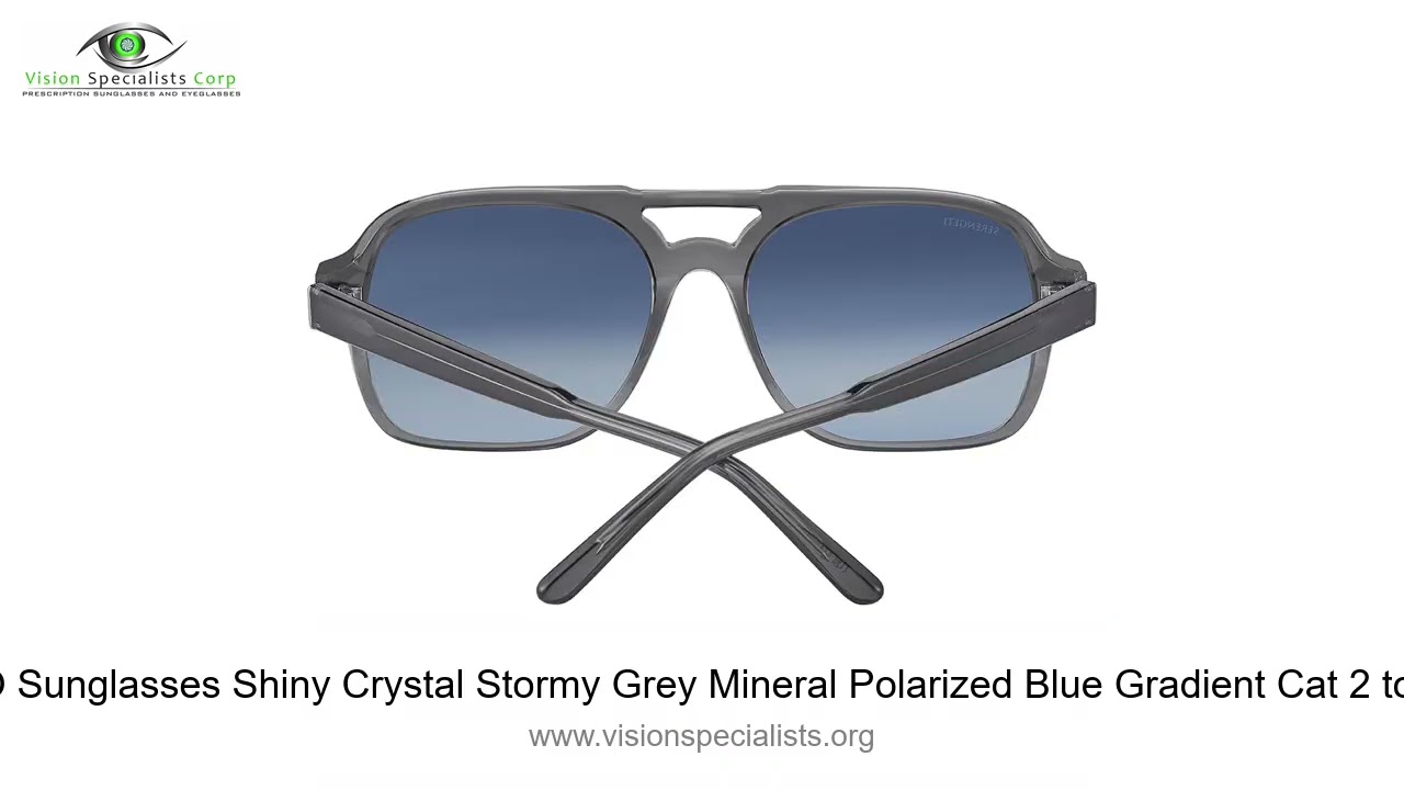 Serengeti MARCO Sunglasses Shiny Crystal Stormy Grey Mineral Polarized Blue Gradient Cat 2 to 3 57mm