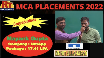 NIMCET TOPPER|MCA PLACEMENTS-2022|HOW TO CRACK NIMCET|MAYANK GUPTA|MCA ENTRANCE RUN TUTORIALS (VNS)