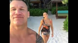 Randy Orton's wife Hits him with an RKO || Randy Orton Kiss wife