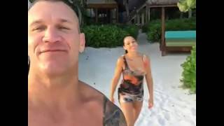 Randy Orton s wife Hits him with an RKO Randy Orton Kiss wife