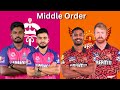 IPL RR vs SRH : Middle Order पर होगी बड़ी ज़िम्मेदारी...