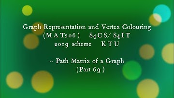 #MAT206 #Path Matrix of a Graph #Part69 #Graph Representation and Vertex colouring #KTU #2019 scheme