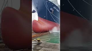 Unfiltered and full of power — Cape Foundry slides into the sea as massive mooring cables release