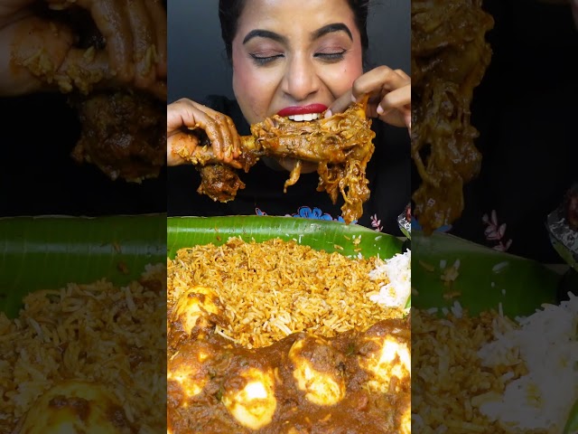 ASMR Eating Spicy Mutton Nalli Nihari,Chicken Curry,Rice,egg masala Big Bites ASMR Eating Mukbang