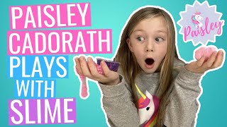 Paisley Cadorath unboxing slime!! Paisley shares her different types of slime!