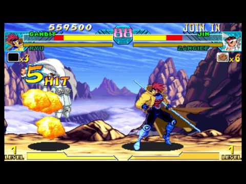 Marvel vs Capcom 1 ( Arcade ) - Ryu / Gambit Playthrough ( Apr 11, 2017 )