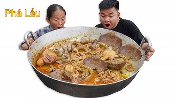 Bà Tân Vlog - Lần Đầu Làm Đĩa Phá Lấu Lòng Heo Siêu To Khổng Lồ