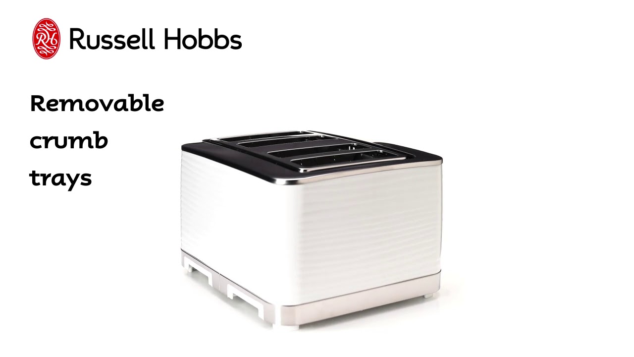 RUSSELL HOBBS Inspire 4 Slice Toaster White RHT114WHI YouTube