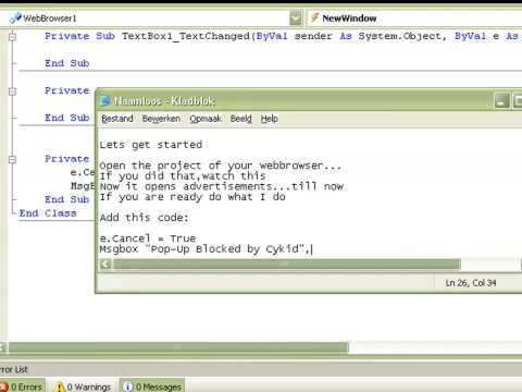 Visual Basics 2008 - Put a Pop-Up Blocker in your webbrowser