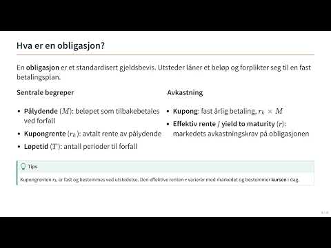 Videominiatyr: Del 2: Obligasjoner og prising