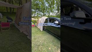 Tesla Inflatable Tailgate Tent Setup: Super Easy &amp; Fun Camping #camping #teslamodely