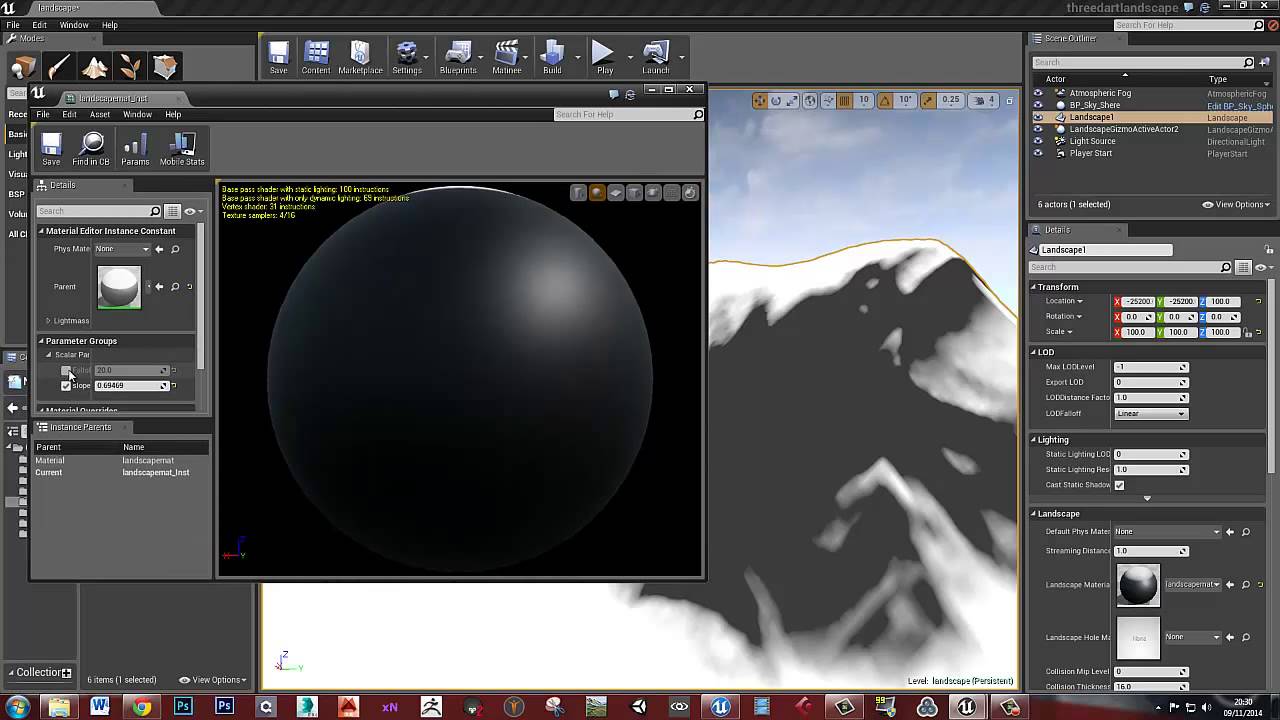Texturing terrain based on slope in Unreal 4 - YouTube