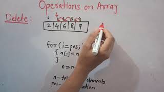 LECTURE NO.6 DELETE OPERATION ON ARRAY