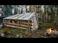 3 Day Island Bushcraft: Building Sturdy Survival Shelter Under a Fallen tree