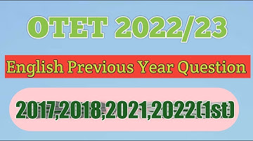 PREVIOUS YEAR OTET ENGLISH QUESTION|OTET 2021 ENGLISH QUESTION|OTET 2018 ENGLISH QUESTION|