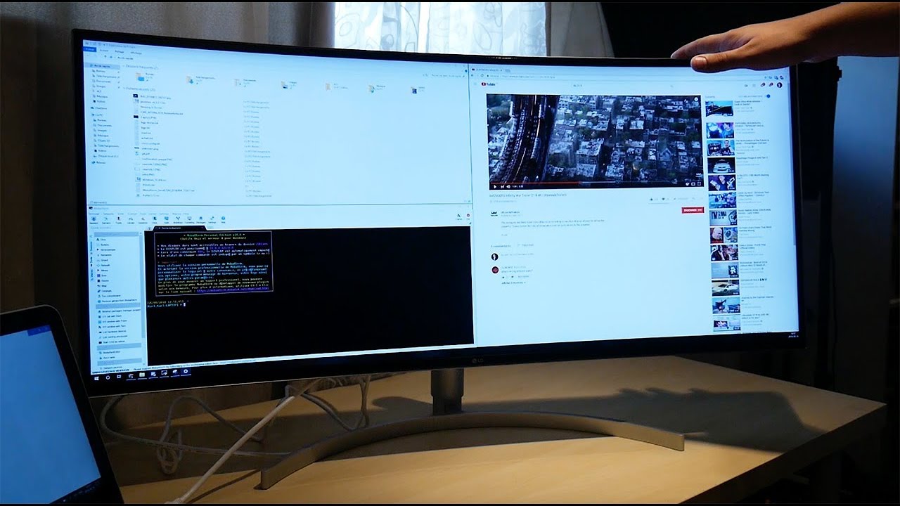 Test du moniteur ultralarge incurvé de 37,5 po de LG