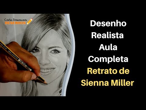 Desenho Realista - Aula Completa - Retrato de Sienna Miller I Carlos Damasceno