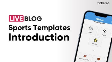 Tickaroo Live Blog Sports Templates Introduction