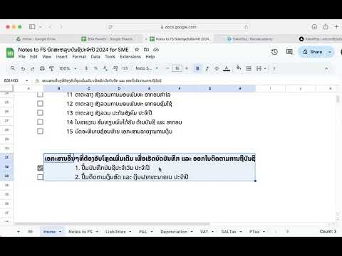ການສ້າງບົດສະຫລຸບບັນຊີປະຈຳປີ ປະກອບມີຫຍັງແດ່ Part1