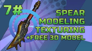 Blender 3d modeling - 7, modeling and texturing spear + free 3d model