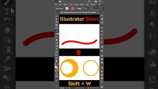 Draw Smooth Lines and Width tool shortcut in illustrator #shorts  #illustrator  #tutorials