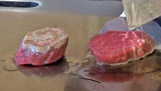 Korean beef tenderloin steak, kimchi fried rice | teppanyaki in Korea