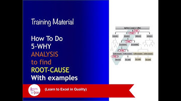 Training material: Why- Why analysis (5-why analysis) to find out the Root cause) (English)