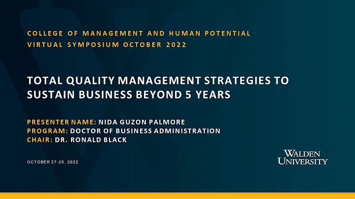 Total Quality Management Strategies to Sustain Business Beyond 5 Years